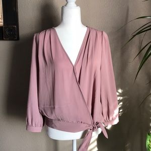 Beautiful soft pink wrap blouse